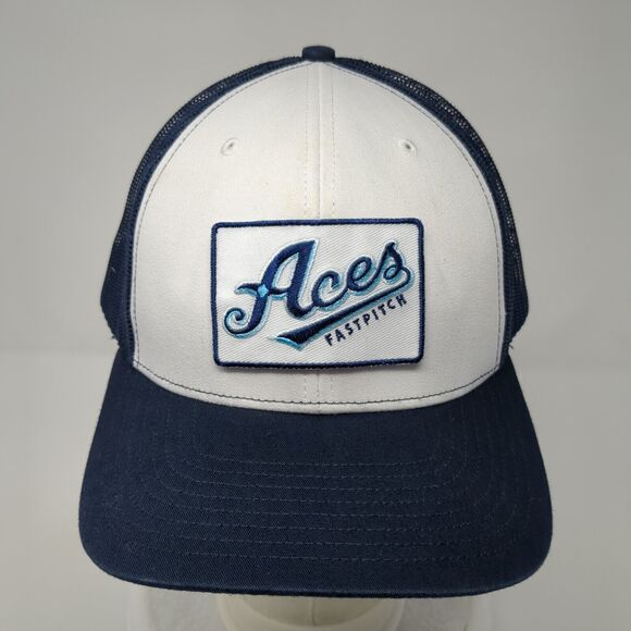 Aces Fastpitch Snapback Trucker Hat Blue One Size Mesh Back Adjustable - Picture 2 of 10
